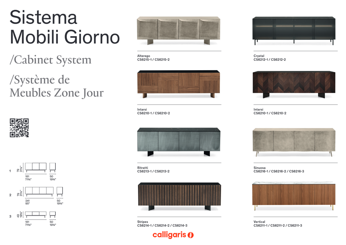 Calligaris cabinet system specifications